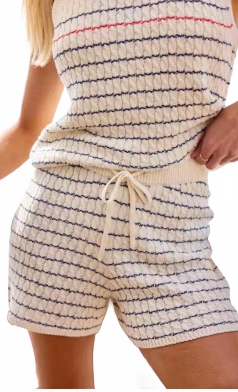 NEW STITCHES & STRIPES toni short in red white and blue